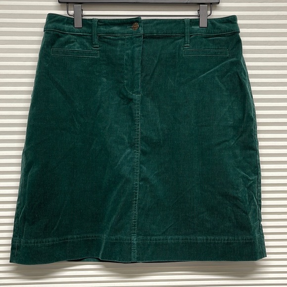 10 // Talbots Green Corduroy Mini Skirt - Picture 1 of 5